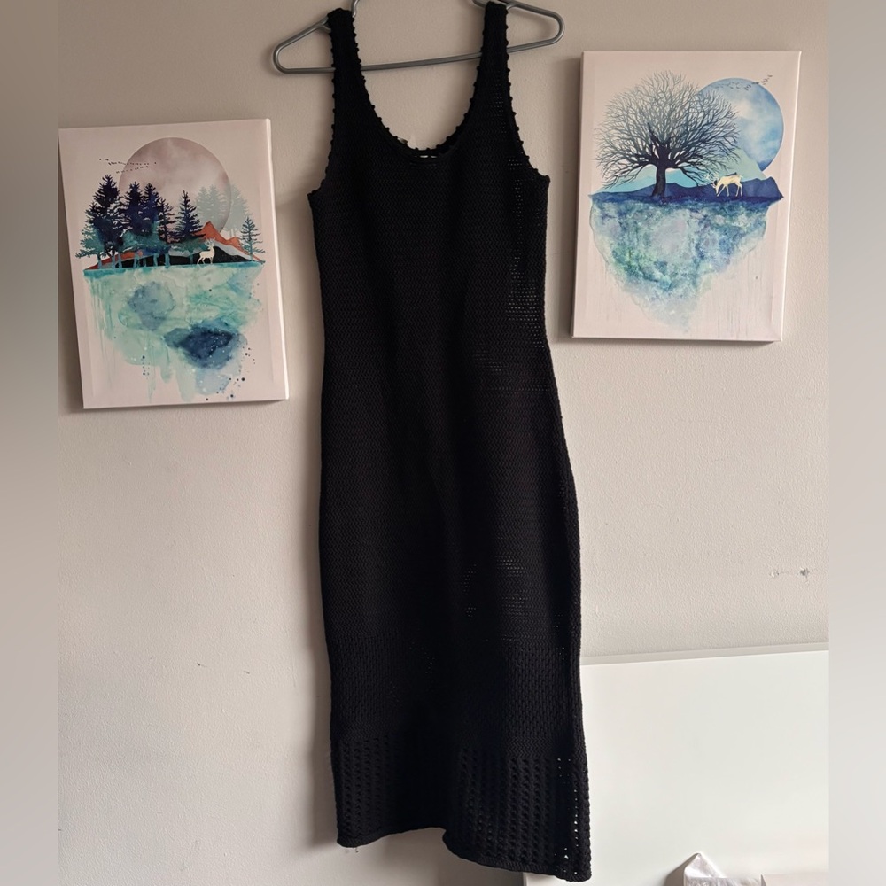 Wilfred Black Knit Maxi Dress small